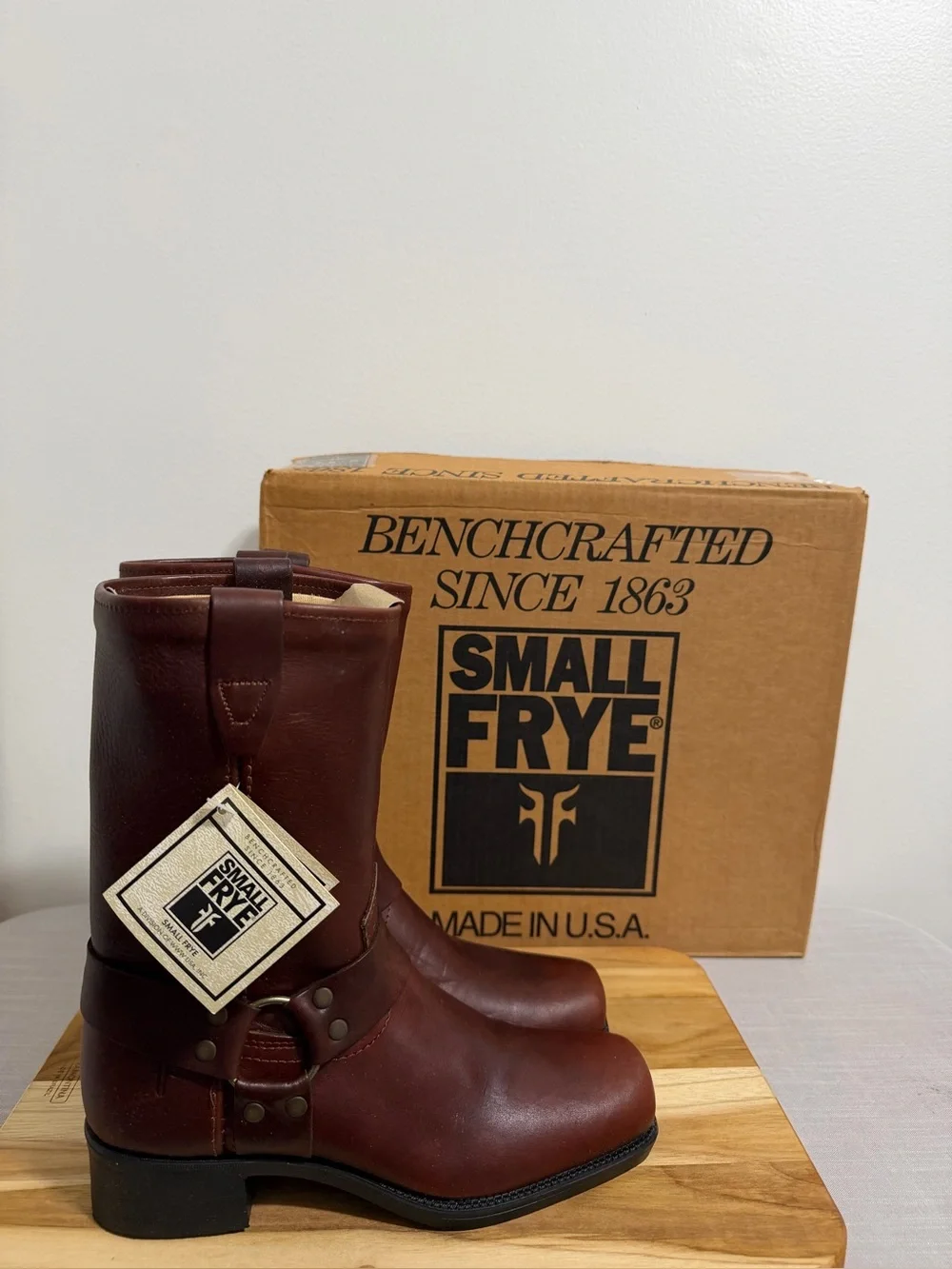 Frye NEW Youth Vintage Small Frye Pull On Harness Boots Size 3.5 #267063